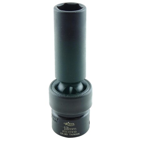 K-Tool International 3/8" Drive Impact Socket 6, Swvl Deep 6Pt, 3/8"Dr, 13mm KTI-37413